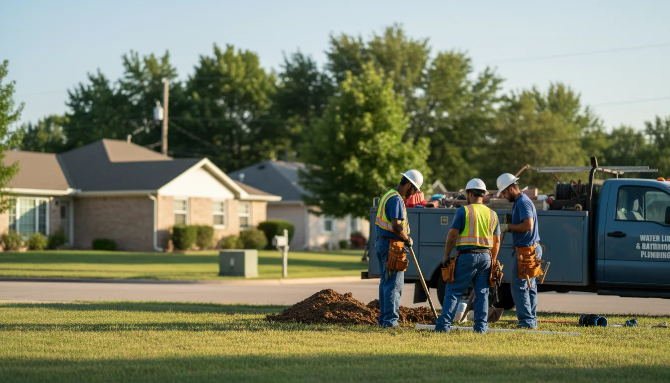 Residential water line and bathroom plumbing service in Freeport, KS